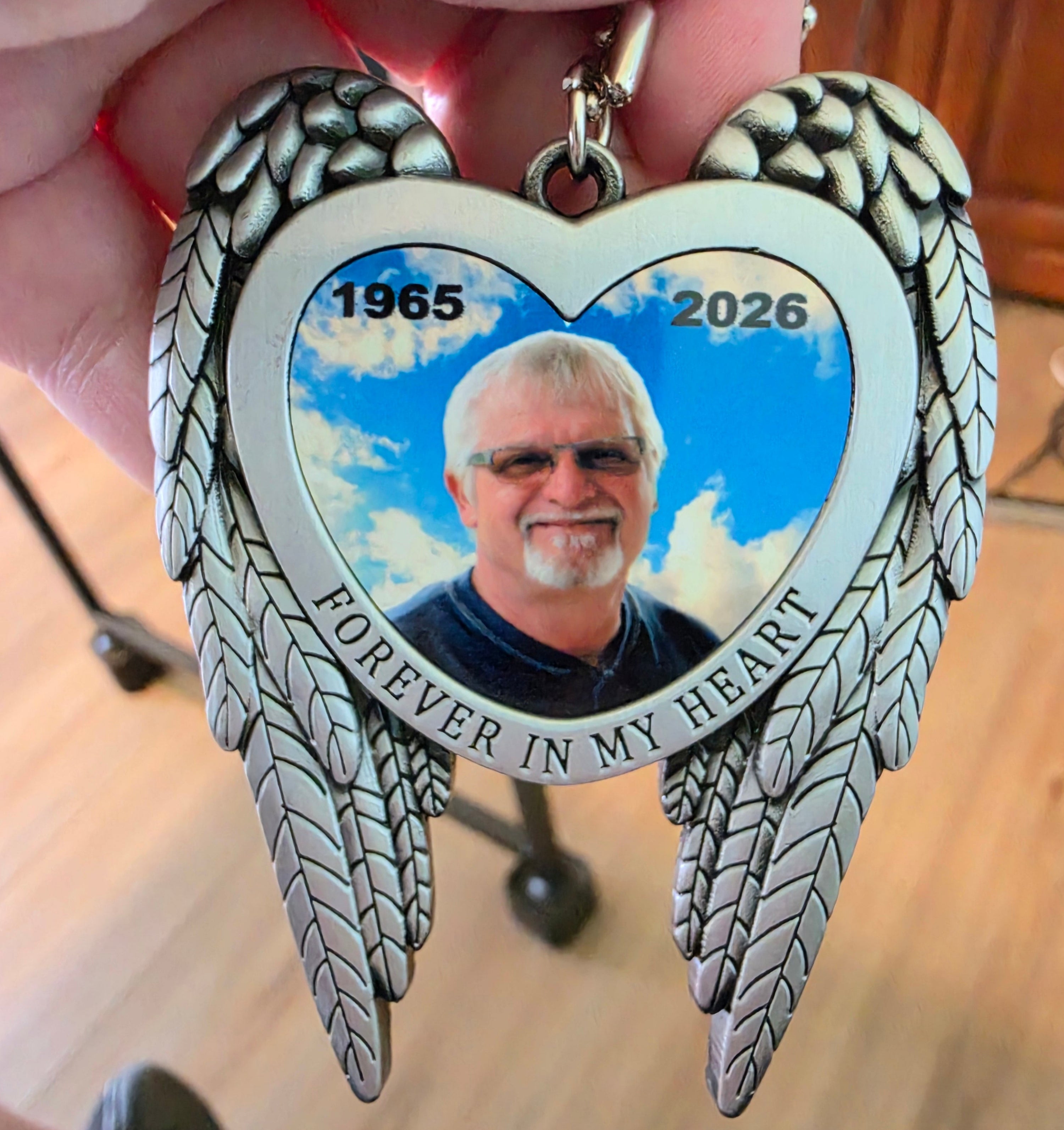 Personalized Memorial Angel Wings Car Charm