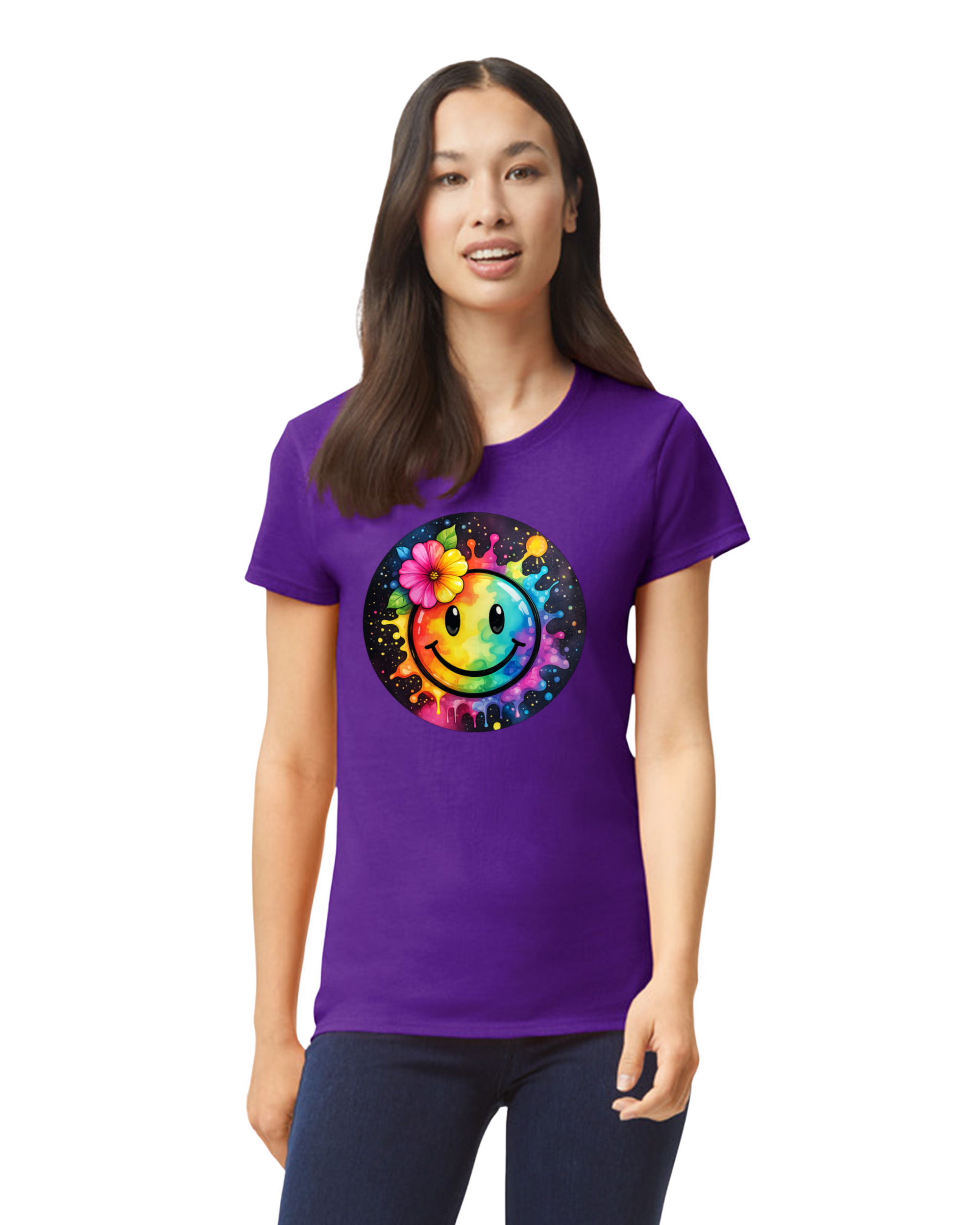 Rainbow Smiley Custom T-Shirt