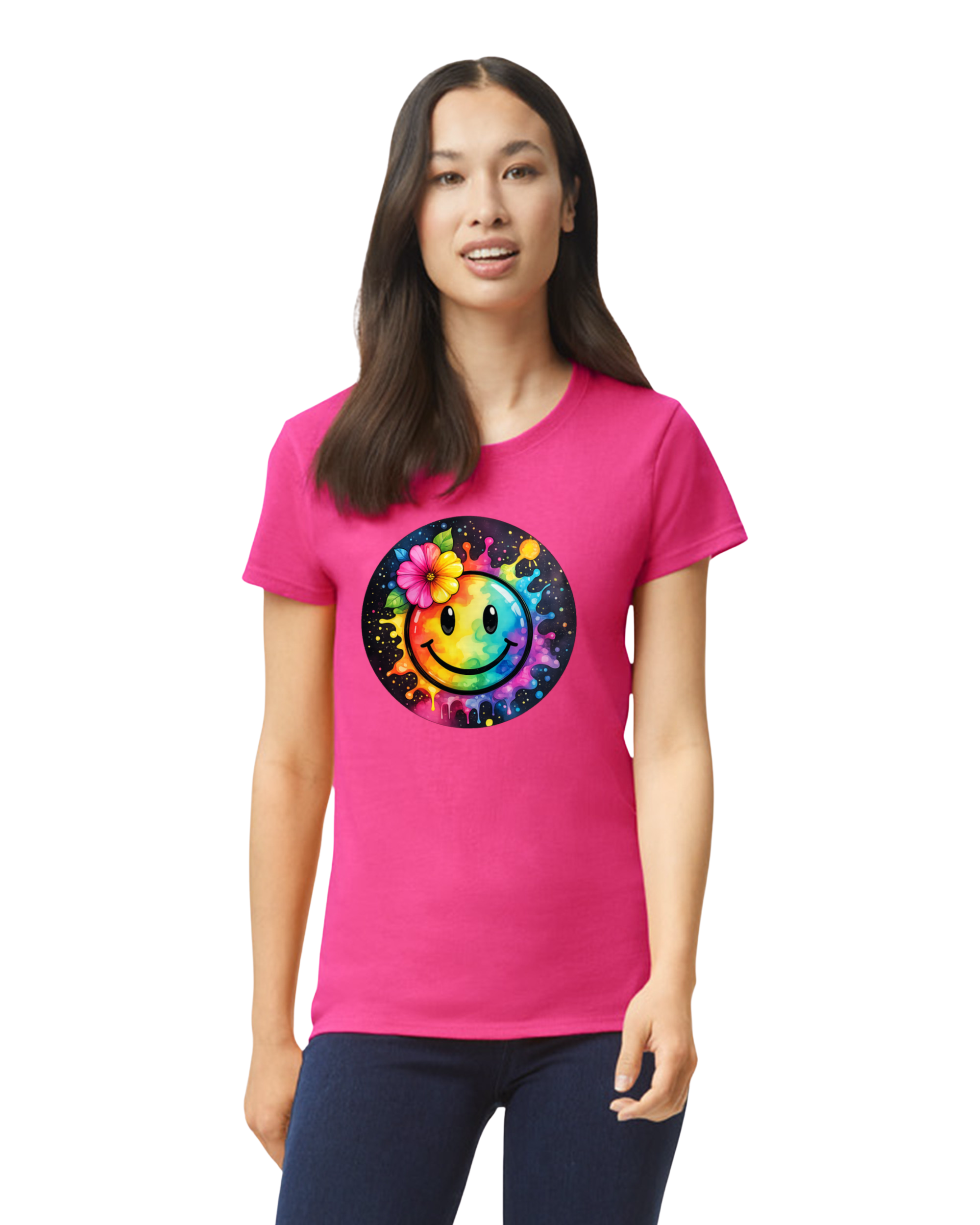 Rainbow Smiley Custom T-Shirt